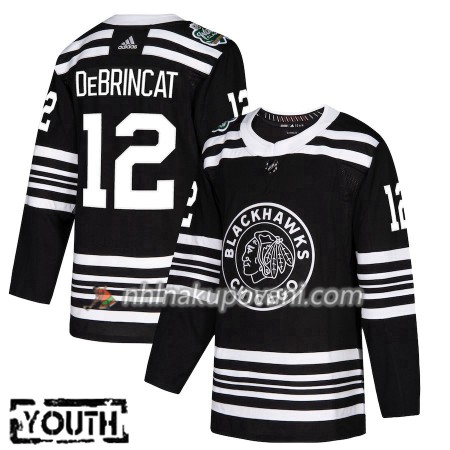 Chicago Blackhawks Dresy Alex DeBrincat 12 2019 Winter Classic Adidas Černá Authentic - Dětské Chicago Blackhawks Dresy Alex DeBrincat 12 2019 Winter Classic Adidas Černá Authentic - Dětské
